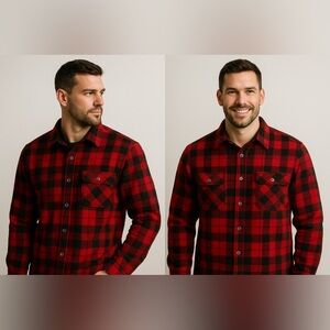 Weatherproof Red and Black Plaid Shirt Size M